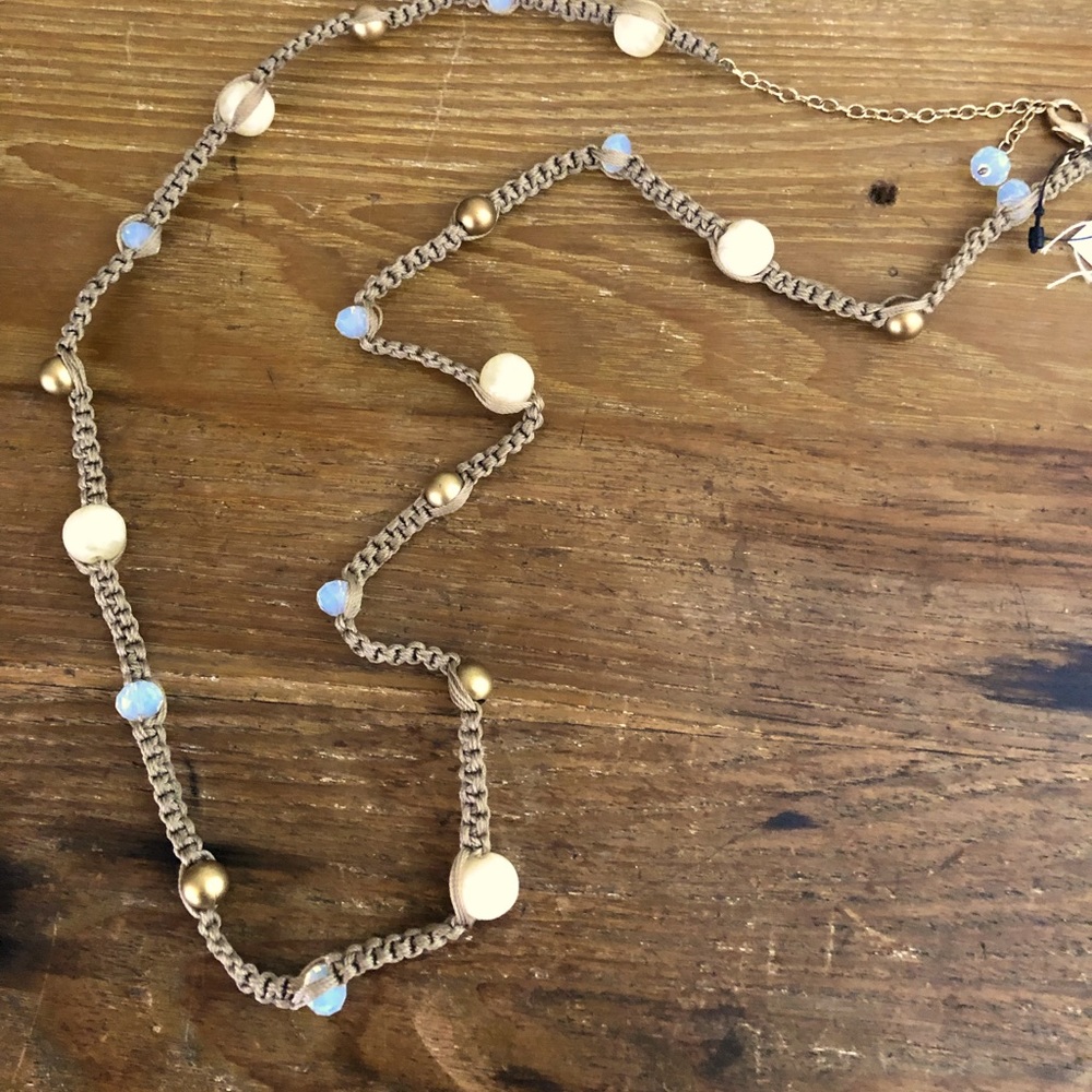 NWT Chicos Molly Boho Style Long Beaded Rope Necklace